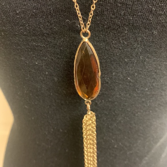 Necklace, Golden brown beads with gold - Picture 6 of 7